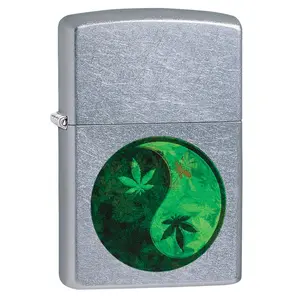 212 MAIN 2019 Yin-Yang Leaf Street Lighter with Chrome Finish, Lighter Safety Clip, Lighter Accessories