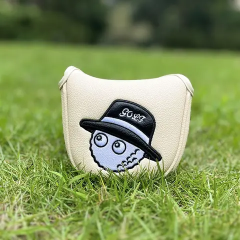 Cartoon Embroidered Golf Club Cover, Magnetic Closure, Waterproof & Wear-Resistant PU Fabric, Super Soft Inside Liner, Golf Accessories, Essential Golf Accessory, Golf Gear, Golf Gift Accessory, Golf Item