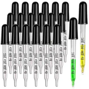 20Pack Eye Dropper 1mL, Droppers for Oils,  Dropper Glass Dropper, Straight-Tip Eye Dropper Pipette Dropper for Oils, Ear Dropper Eye Droppers for  Feeding Lab