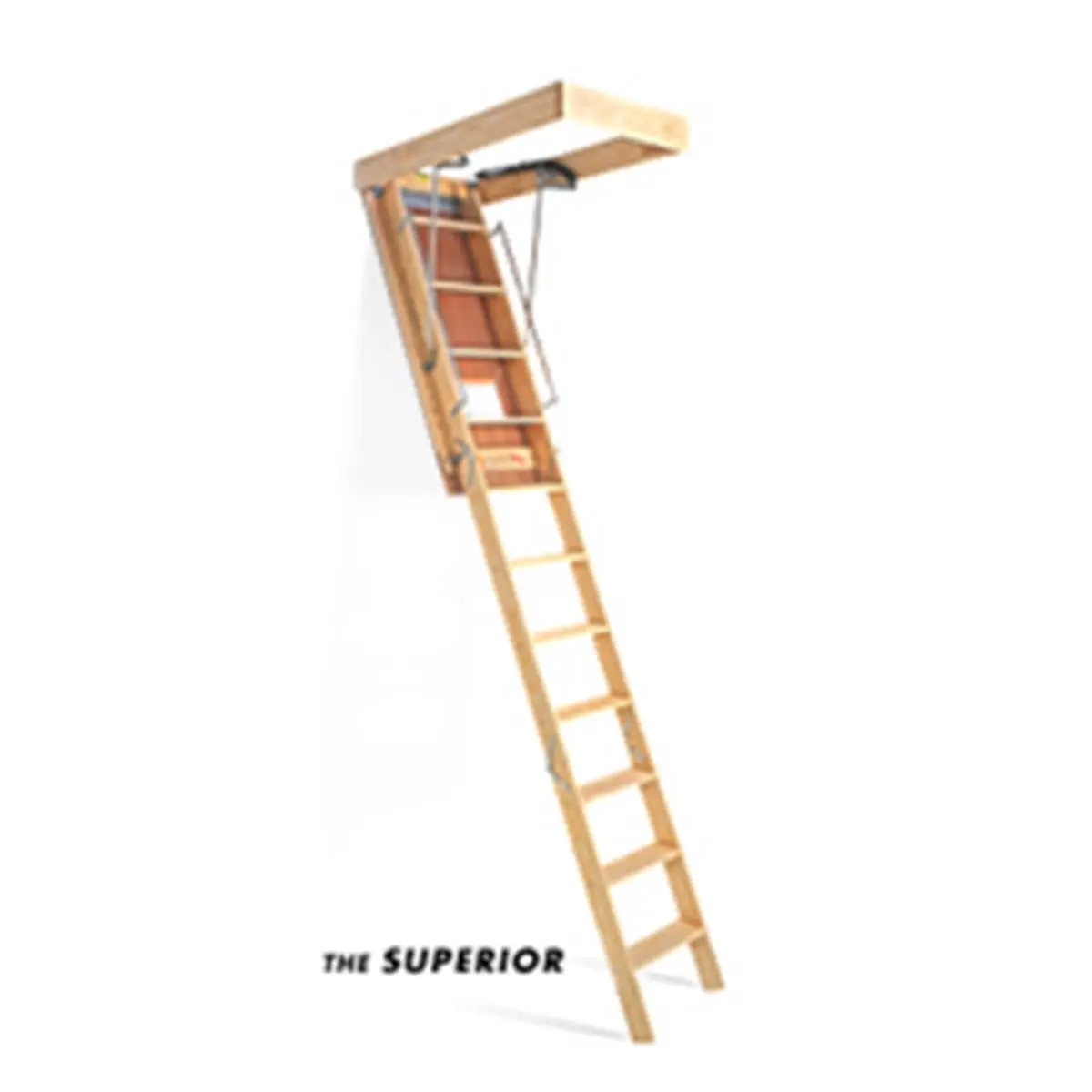 Marwin Superior Contractor Grade Attic Stair, 22.5x54x10 ft, 300 lb Capacity, Adjustable Spring, Galvanized Steel Hardware, Strong Steel Handrails, High Grade Kiln-Dried Lumber, No Splitting or Splintering, Safety Edge