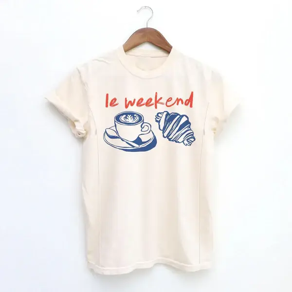 GIFTIFYMAMA Women's Maternity Nursing T-Shirt - Casual Short Sleeve "Weekend" Graphic Print, 100% Cotton, Soft Stretchy, Discreet Invisible Zippers, Accessible Breastfeeding, Breathable, All-Season, Size Up Tip, Tumble Dry Safe, XXL, All Seasons