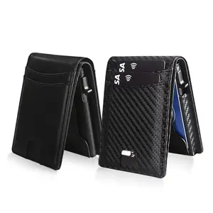 Men's RFID Blocking Metal-Lined Pop-Up Wallet - Slim Aluminum Card Holder with ID Window, Holds 8-10 Cards, Metal-Lined Men's Wallets