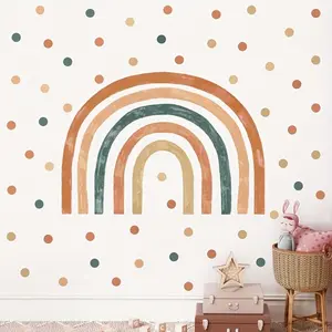 Boho Rainbow Wall Decals Stickers for Girls Bedroom Art, Daycare, Nursery, Playroom, Babyroom, Classroom, School, Refrigerator Stickers Window stickers, DIY Home Decoration (Waterproof)