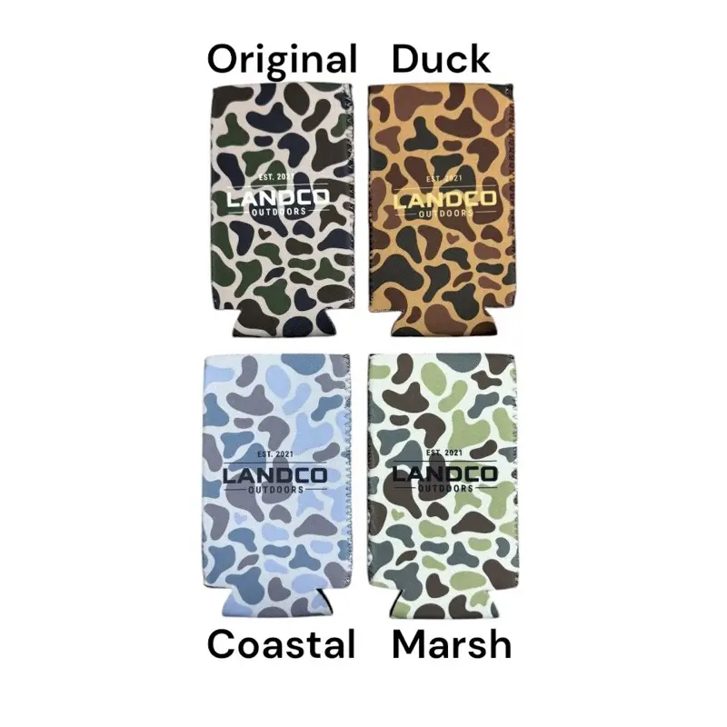 LANDCO Slim Camo Koozies - Lightweight Design for Everyday Use, Ideal for Travel and Casual Outings