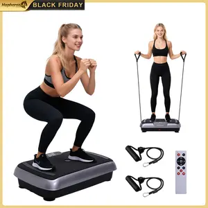 Horse Vibration Plate Exercise Machine 300 lbs Whole Body Workout with Fitness Resistance Band for Home Gym Equipment 99 Speeds Auto Modes Bluetooth Music Remote Control
