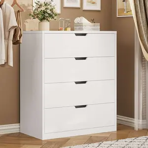Sikaic 4 Drawers Dresser with Large Capacity, Modern Chest of Drawers for Bedroom, Closet Dresser with Drawers for Living Room, Entryway, Hallway