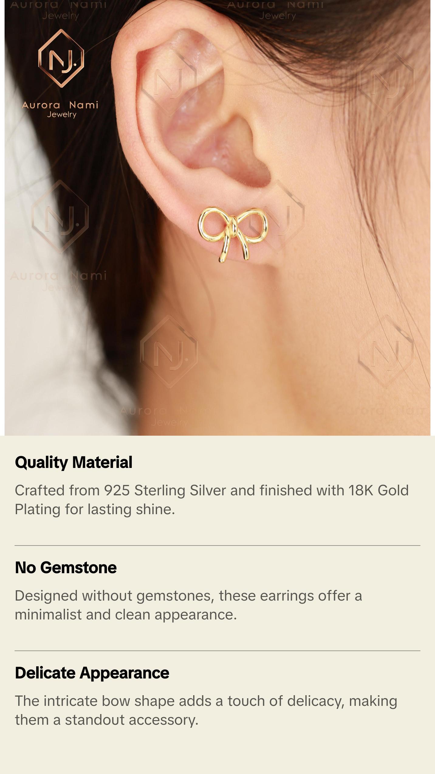 Gold Bow Earrings