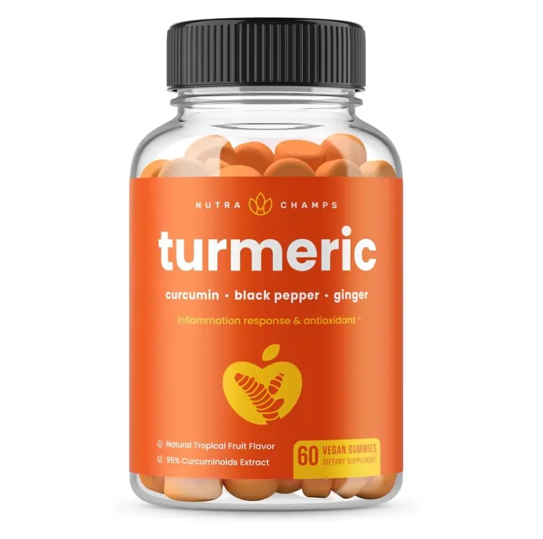 Turmeric Gummies for Adults & Kids with Ginger & Black Pepper Extract, 95% Curcuminoids, Vegan Natural Curcumin Joint Support Supplement, Tumeric Gummy