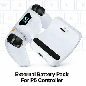 Portable LED Display Rechargeable Back Clip Battery for Ps5 Controller, Gaming Accessories, Console Accessory, 1800mah Polymer Battery, 6-8 Hours Game Time, Perfect Ps5 Gift