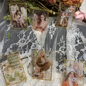 Acrylic Keychain with Hand-Painted Gold Edges Unique Charm for Everyday Use Luxury Accessory