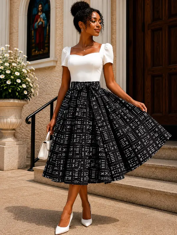 Midi Length Ankara Skirt Midi Length Ankara Skirt