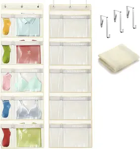 Weekly Kids Clothes Organizer Day of Week School Clothing Storage Monday to Friday Hanging Closet Organizer