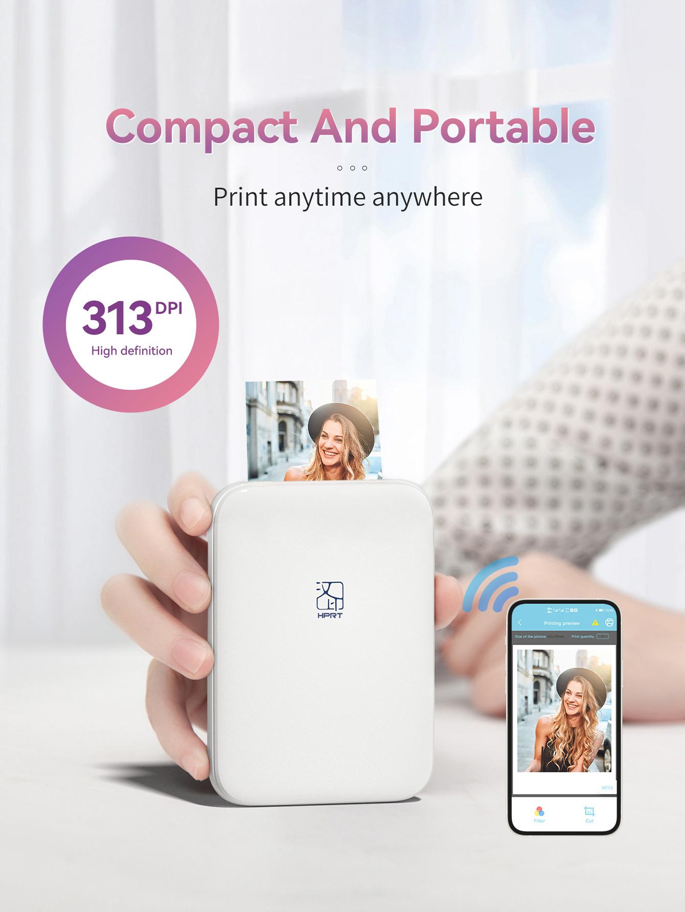 Hanin Mini Bluetooth Photo Printer MT53, portable, wireless, 2x3 inches, instant color photos, compatible with iPhone and Android, GiftedInLove