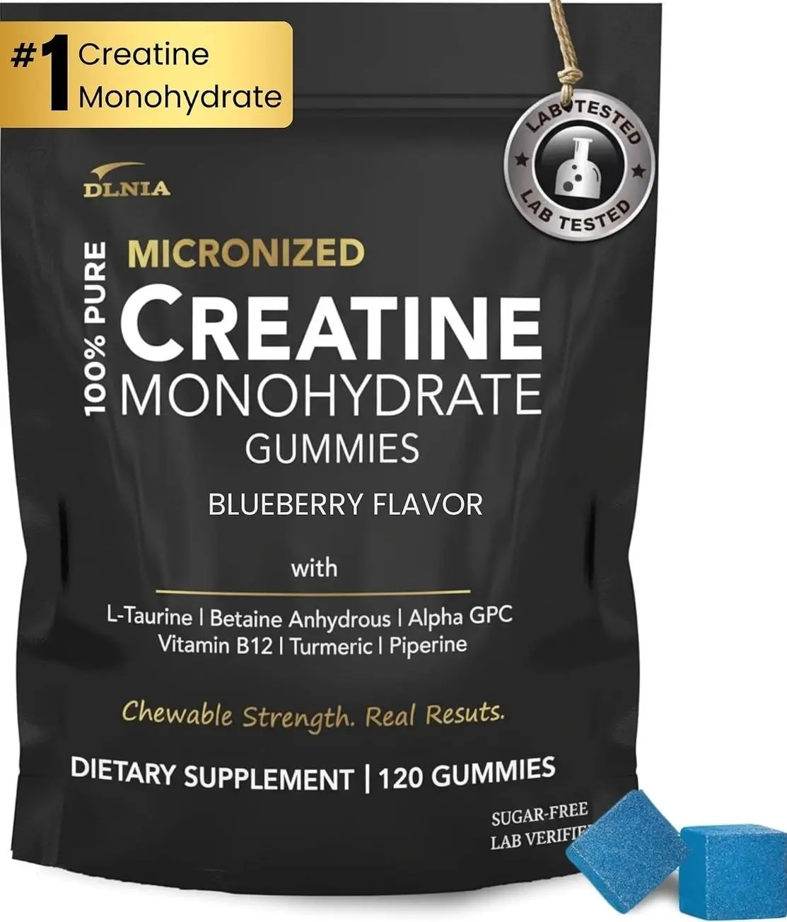 Creatine Monohydrate Gummies for Men & Women - Sugar Free & Vegan Advanced Formula W/L-Taurine + Vitamin B12 - for Muscle Strength, Muscles Builder, Recovery, Energy Boost, Pre-Workout Supplement