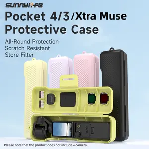 Sunnylife Protective Case for DJI Osmo Pocket 3 /4/ Xtra Muse with Lanyard, Waterproof Travel Carrying Case for Pocket 3 / Xtra Muse Creator Combo, CPL/ND Filter Storage, SD Card Slots