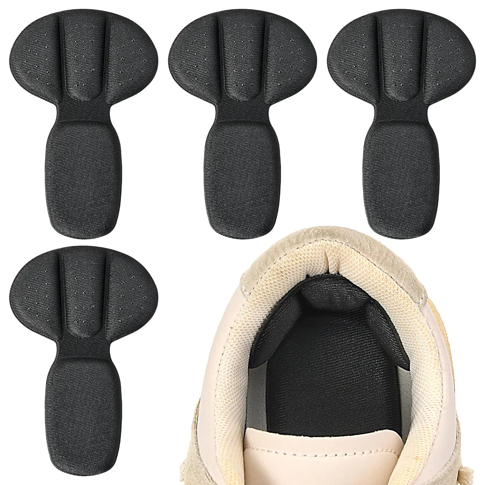 4Pcs Mesh Adhesive Heel Grips Inserts for Women Men - Back of Heel Cushion Pads - Anti Blister Shoe Liners Heel Protectors - Footwear, Comfort