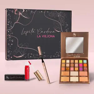 The Glow Up Kit Ultimate Glam Makeup Bundle with Richly Pigmented Eyeshadow Palette Lipstick Lip Plumper Eyeliner & Face Brushes for Flawless Look