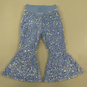 baby girl clothes party wear blue sequin pant bell bottom pant toddler winter pant