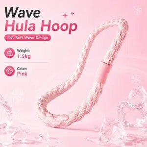 Weighted Wave Fitness Hula Hoop, Ice Silk Fabric 5CM Thick Foam Padding with Reinforced Spring Steel Core, Core Training Workout Equipment for Home Yoga Indoor Daily Exercise Men Women, Ideal Gift