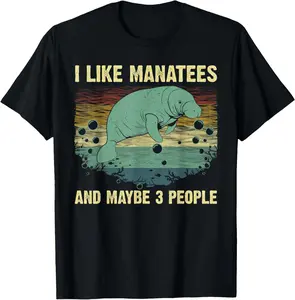 100% Cotton Funny Manatee Design For Men Women s Manatee Lover T-Shirt