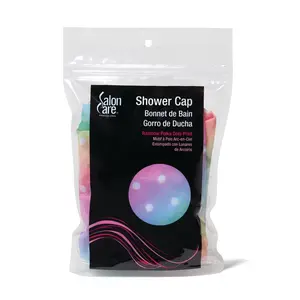 Salon Care Rainbow Polka Dot Shower Cap