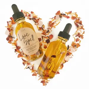 Love Spell Crystal Infused Body Oil for Women with Argan & Jojoba Oil - Nourishing & Moisturizing with Organic Herbs & Seductive Scent for Love Enhancement
