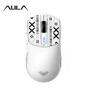 AULA SC580 Wireless Mouse for Gaming, 2.4G/Wired Mode Switch Gaming Mouse with Anti-slip Sticker for Summer, Bluetooth-compatible Connectivity Ergonomics Mouse, Office Desktop Laptop Computer PC Accessories, Gift, Lightweight, Stylish Design