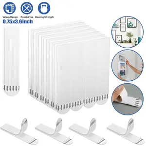Velcro Design Large Picture Hanging Strips Heavy Duty Sticky Picture Hangers for Walls 0.75x3.6inch Punch Free Damage Free No Nails Refill Adhesive Poster Frame Mounting