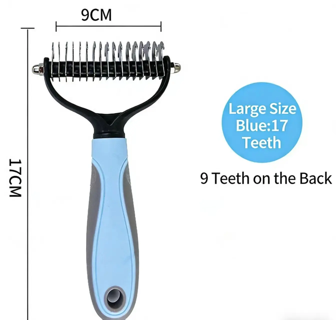 Double-Sided Universal Deshedding Brush for Cats & Dogs - Stainless Steel Pet Grooming Tool with Non-Slip Handle, Cleans Undercoat, Removes Loose Hair & Tangles for Long Tangled Fur