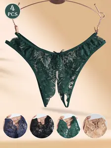 Hotcom Women's Sexy Panties Popular Style  Crotchless Design Showing Curves Ideal for Home Wear Comfortable Everyday Underwear Love Womenswear
