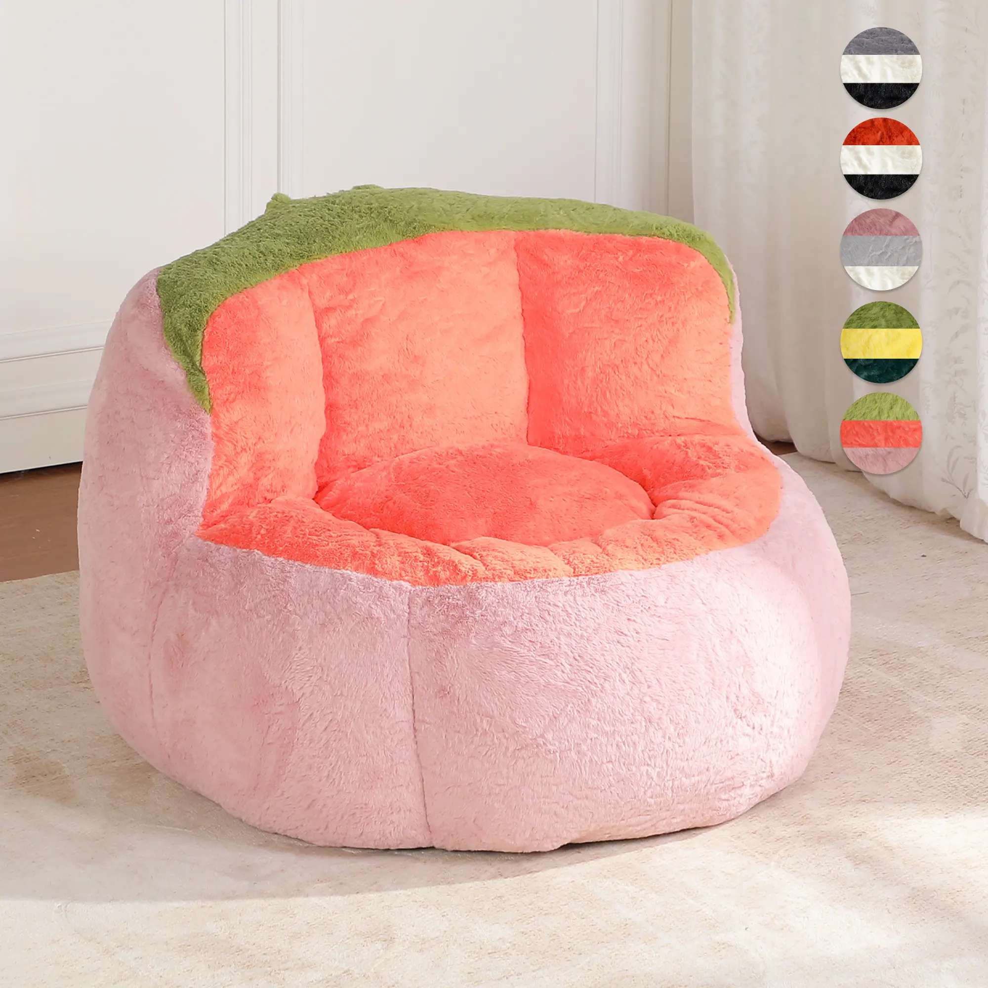 SOUTTEE Home Soft Smooth Plush Bean Bag Chair - Adults' Cushioned Seat with Fixed Arms, Indoor Chill Room Furniture Sofa, Multiple Color Options - Ideal for Lounging, Pre-Assembled