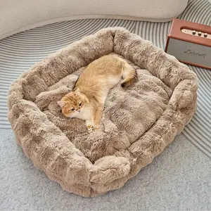 Rectangle Orthopedic Pet Bed – Soft Calming Dog & Cat Bed for Small & Medium Pets, Removable & Washable Cover, Durable Cuddler with Anti-Slip Bottom (27.5" × 21.6" × 9") Supportive Design Cozy Corner