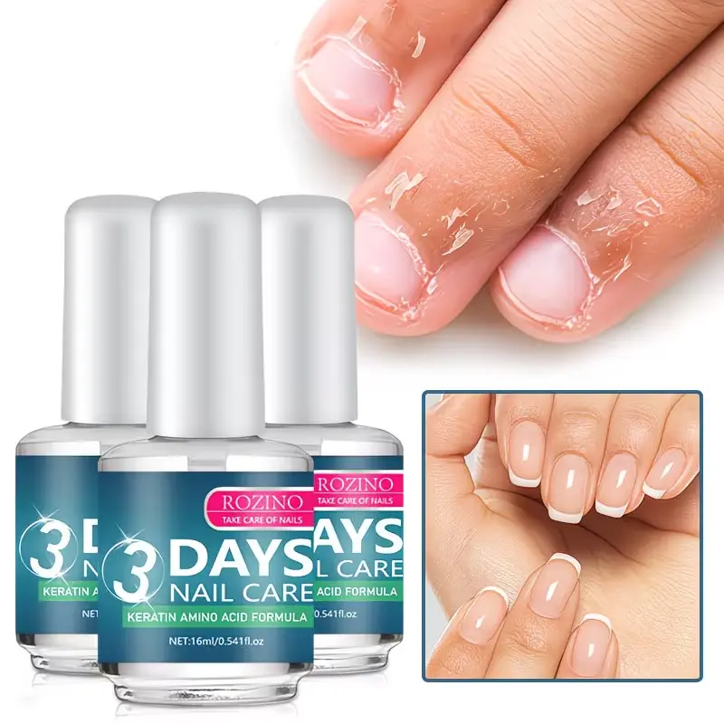 [3-Pack Value Set] ROZINO 3-Day Nail Care Serum Bulk - Keratin & Amino Acid Repair for Damaged Nails - Stronger, Longer Nails (16ml x 3PCS) tiktokshopspringglowup-TikTok Viral Formula shine enhances outdoorfun Fast Gel Polish Removal art accessory