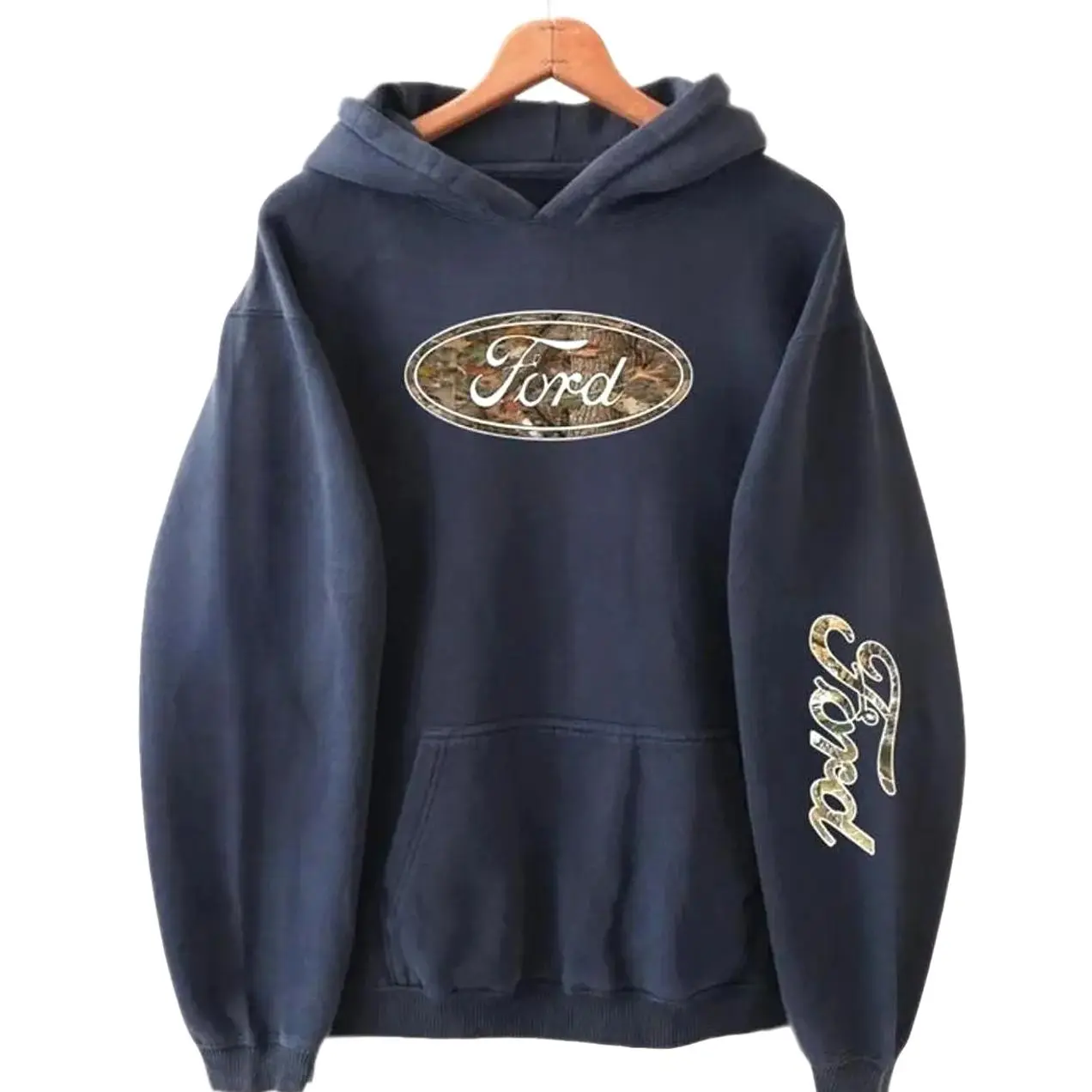 Ford Camo Logo Print Hand Hoodie, Ford Shirts, Gift For Car Lovers, For Men, Racing Shirt, Vintage Graphic Tee, Trendy Best Gift SS