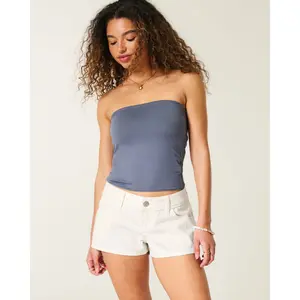 Hollister Low-Rise White Denim Mini Shorts