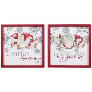 Young's Set of 2 Winter Whimsy Tabletop/ Wall Signs