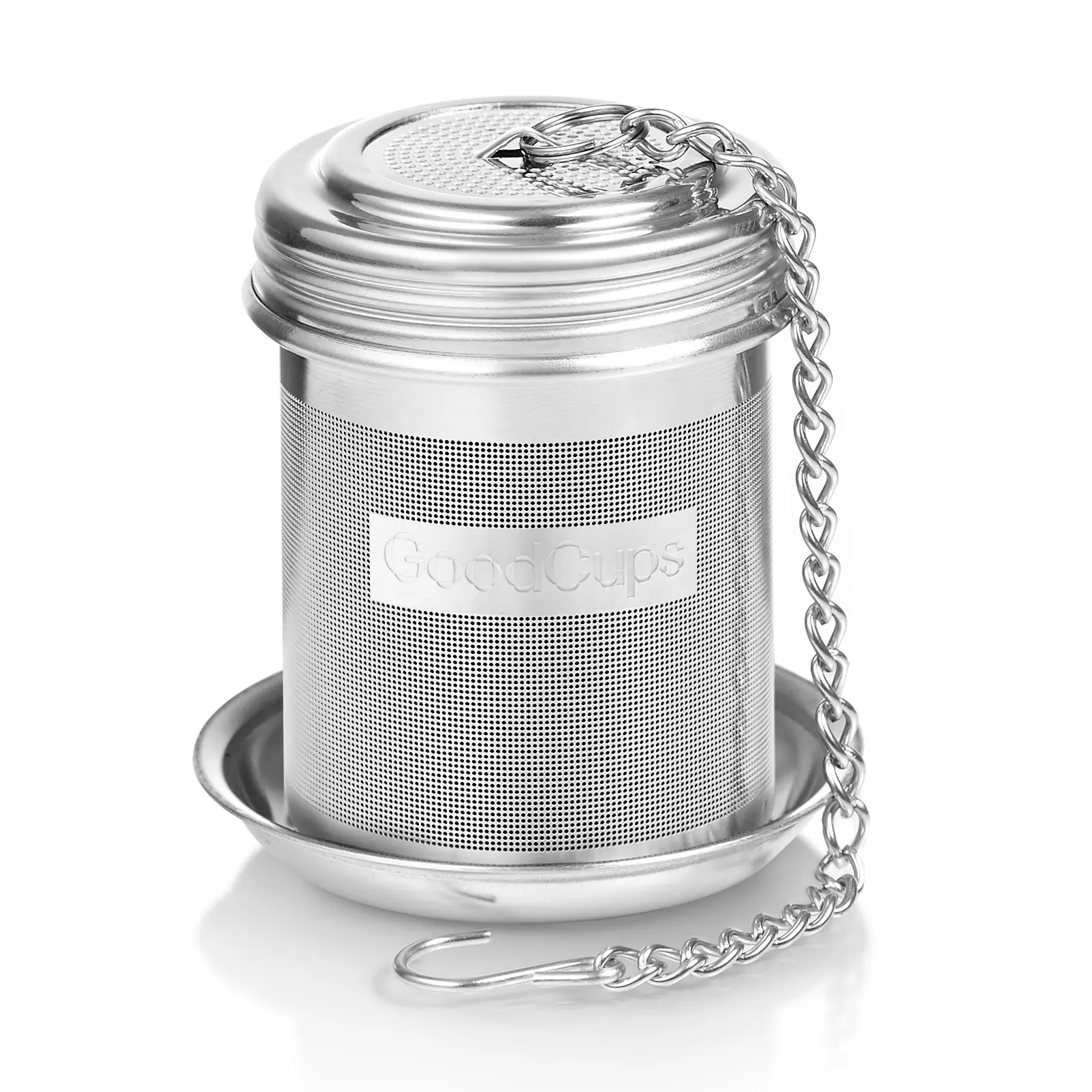 Stainless Steel Tea Infuser for Loose Leaf Tea, Small (1.5” Diameter x 2.2” Height) – Extra Fine Mesh Strainer with Chain Hook & Lid, Reusable Tea Steeper for Mugs, Cups & Teapots