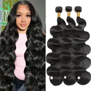 Yonova Body Wave Human Hair Weave Bundles Unprocessed Brazilian Human Hair Bundles Sew in Quick Weave Extensions 1 3 4 PCS Virgin Hair Wave Natural Color Hair Spring Statements,summervibes