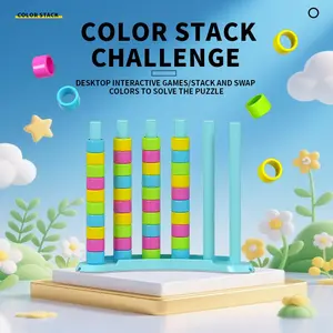 Color Stacker Challenge Puzzle  Matching Game toy  | Fun Interactive Educational Family Party Game for Kids & Adults | Premium Birthday Gift