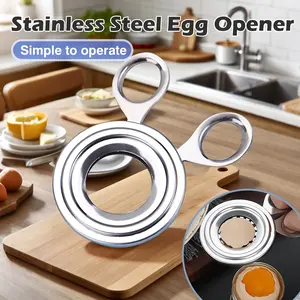1 Count Stainless Steel Egg Cutter, Manual Egg Shell Opener for Clean and Uniform Egg Cutting
