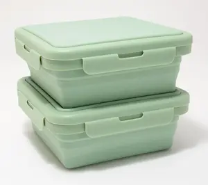 Cella S/2 Silicone Collapsible Storage Squares w/Attached Lids