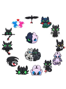14-Piece Toothless Cartoon Shoe Charms, Flat Shoes Decoration Accessories, Shoe Decoration Set, High-Quality Products, Trendy Shoe Decorations, Shoe Embellishments, Perfect Gift
