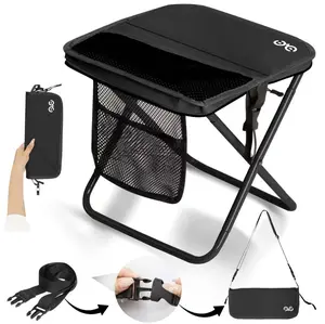 Camping Stool Upgraded Foldable Aluminum Alloy Bracket 6 Ways to Carry Portable Outdoor Folding Chair with Pocket for Queuing Fishing Hiking Tours BBQ Parties Ultra-Lightweight Design