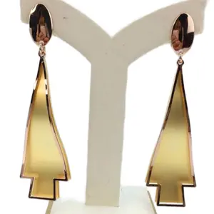 DÉKÉ JEWELRY 18k Gold Plated Stainless Steel Xmas Tree Shaped Statement Earrings for Women Perfect Xmas Present
