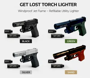 Get Lost Windproof Jet Torch Lighter – Refillable Utility Flame Tool (Fuel Not Included)