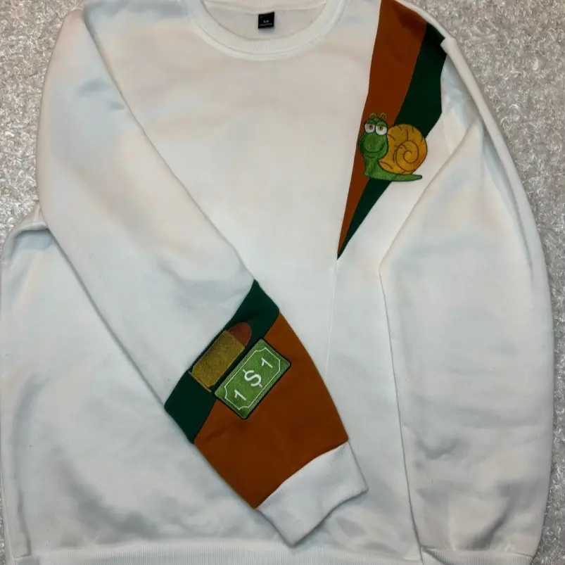Slugz white crew sweater Crew Neck Casual White Clothing Long Sleeve Round Neck Menswear Elegant Day