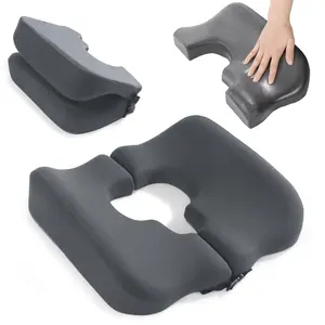 Memory Foam Bed Sore Cushions for Butt,Bedsore Pressure Relief Pillow for Sleeping and Sitting,Cushion for Bed Sores on Buttocks, T Shaped Opening Tailbone Pillow, Patent Pending(Dark Grey)
