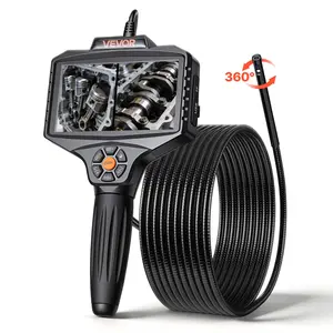 【Spotlight Day】VEVOR 1080P HD Industrial Borescope Inspection Camera, 360° View Rotating Probe Rigid Snake Scope with Light, 16.4FT Specialty Mechanic Tool for Wall & Automotive Engine Inspection, Specialty Mechanic Tools
