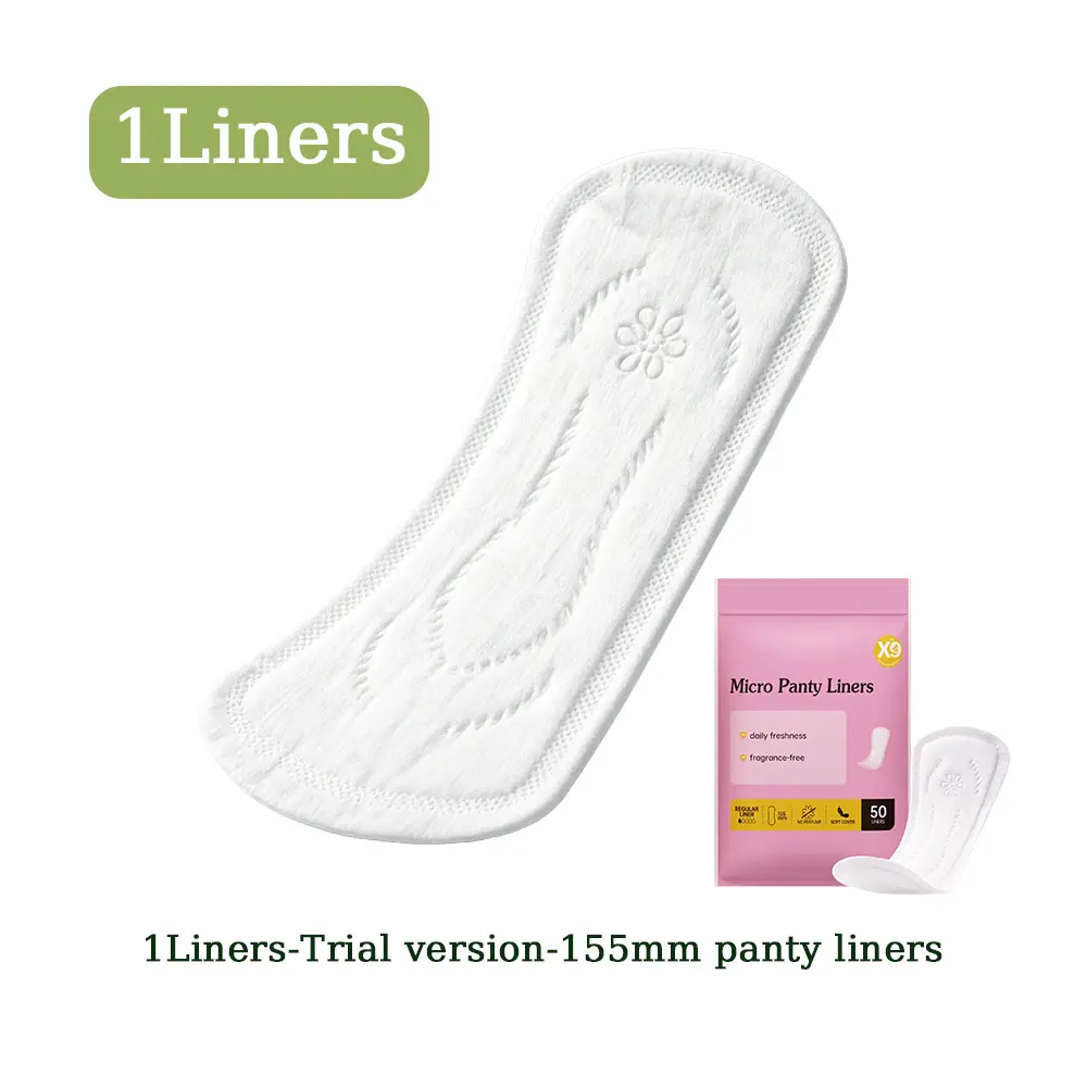 X9 Ultra-Thin Panty Liners for Women, 100% Organic Cotton Daily Liners, Highly Absorbent, Unscented, Leakproof, 155mm Regular Length, Without Wings, 1 Piece Trial, Pantyliners, Lightweight Panty Liners