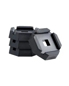 RV Leveling Pads 5000 lbs, 4-Pack Rubber Trailer Jack Pads, 5.5-Inch Square Pads for Leveling Campers, Motorhomes, Trailers, Heavy Duty Support, Durable Rubber Construction, Easy Installation and Stable Support on Uneven Surfaces